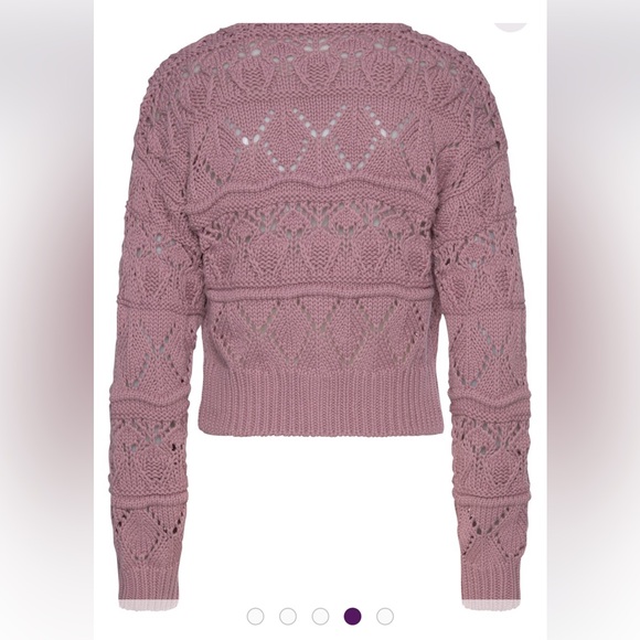 NWOT Lascana Pearl Button Crochet Cardigan Sweater in Mauve size 8-10 - Picture 3 of 13